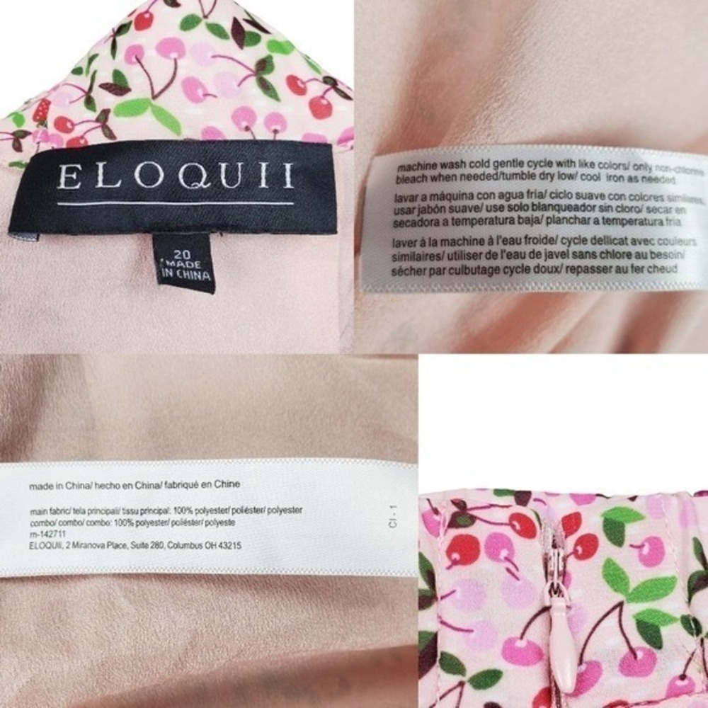 Eloquii Womens Pink Red Strawberry Cherry Print Side Slit Midi Skirt Size 20 - Picture 5 of 5